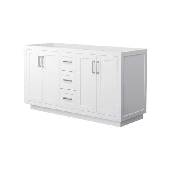 Wyndham Collection Miranda 59.25 in. W x 21.75 in. D Double Bath Vanity Cabinet Only in White