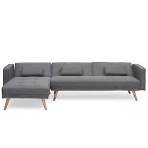 104.5 in. Gray Cotton Twin Sleeper Size Sofa Bed Folding Sofa