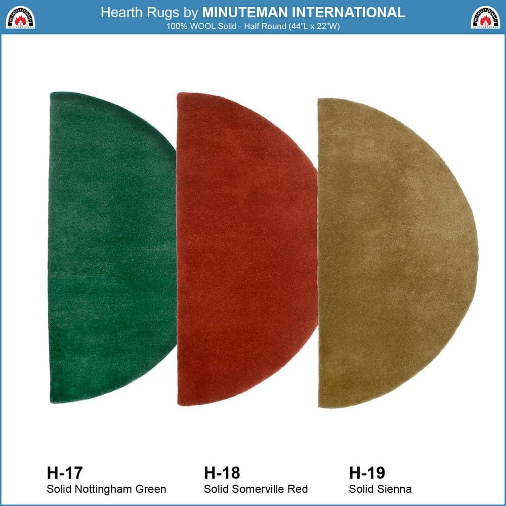 Somerville Red Handmade Wool Half Round Hearth Rug