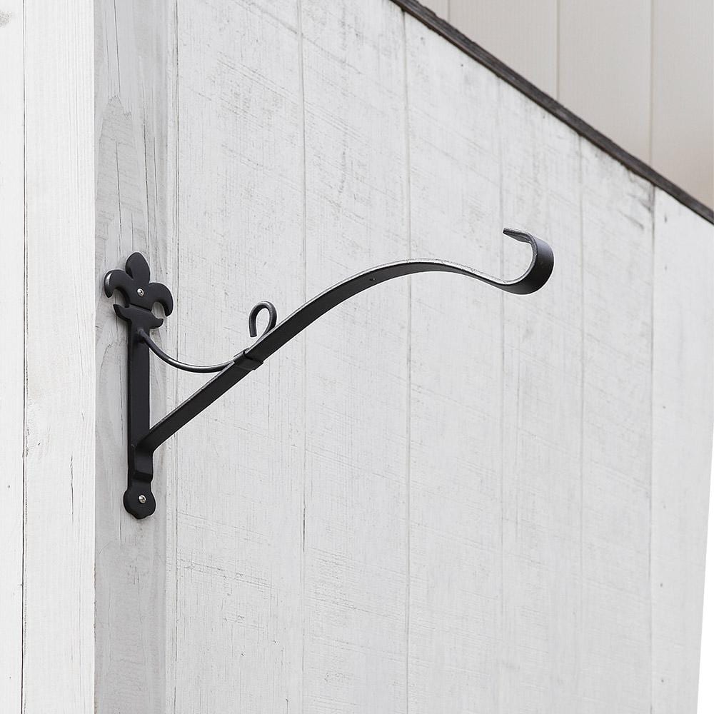 Black Wrought Iron Fleur-de-Lis Hanging Bracket
