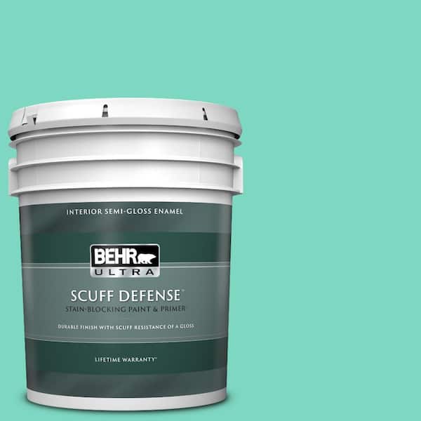 BEHR ULTRA 5 gal. #480A-3 Mint Majesty Extra Durable Semi-Gloss Enamel Interior Paint & Primer