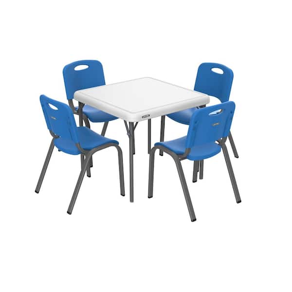 Lifetime 5-Piece Blue and White Children's Table and Chair Set