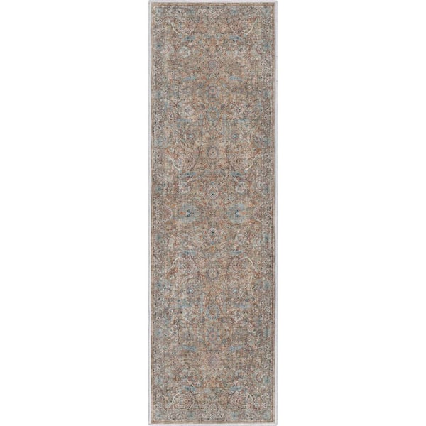 Well Woven Blue 2 ft. 3 in. x 7 ft. 3 in. Asha Emilia Vintage Persian Oriental Runner Area Rug