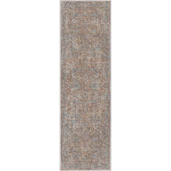 Blue 2 ft. 3 in. x 7 ft. 3 in. Asha Emilia Vintage Persian Oriental Runner Area Rug