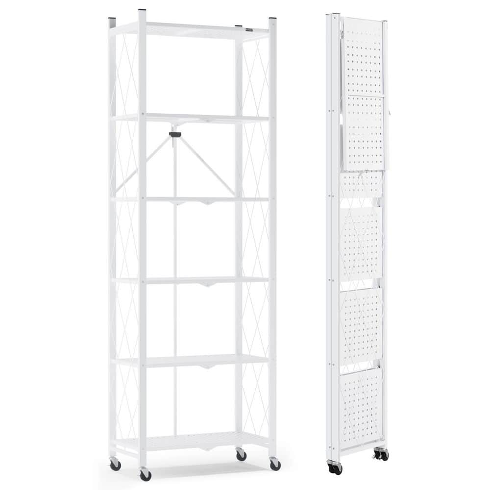 6 Tiers Metal Folding Garage Storage Shelving Unit in White (24.2 in. W x 73.6 in. H x 11.2 in. D) price history on PriceWatchPro