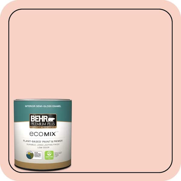 1 qt. #210C-2 Demure Pink Semi-Gloss Enamel EcoMix Plant-Based Interior Paint & Primer