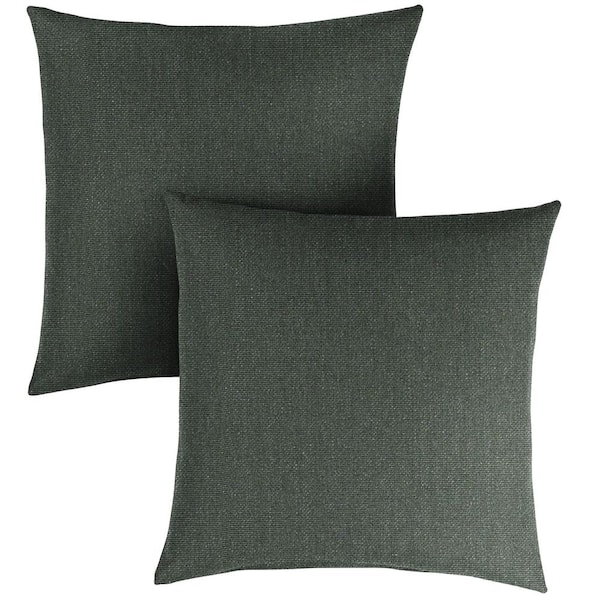 SORRA HOME Sunbrella Cast Ivy Square Indoor/Outdoor Throw Pillow (2-Pack)