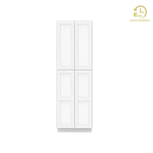 Easy-DIY 24 in. W. x 24 in. D x 90 in. H in Shaker White Ready to Assemble Utility Cabinets with 2-Doors