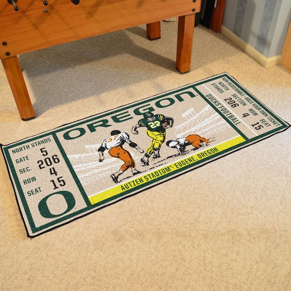 NCAA University of Oregon 30 in. x 72 in. Indoor Ticket Runner Rug