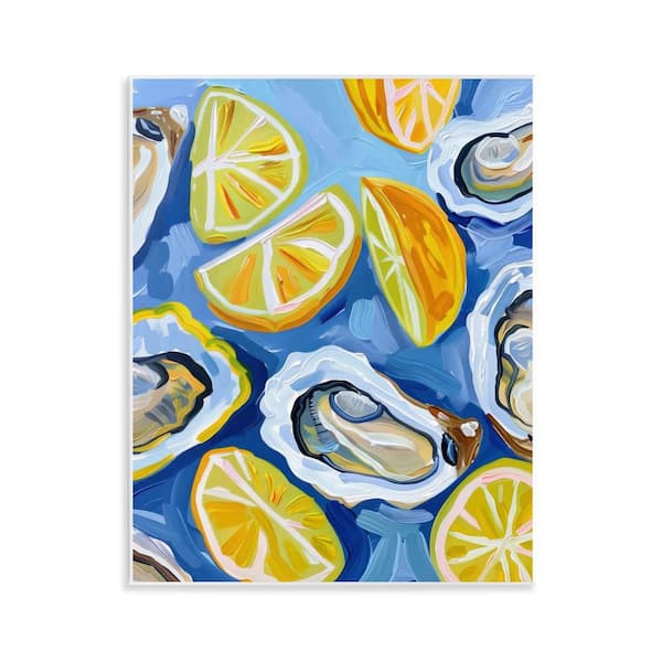 Lemon & Oyster Pattern by LSR Design Studio Unframed Food Graphic Art Print 14 in. x 11 in.