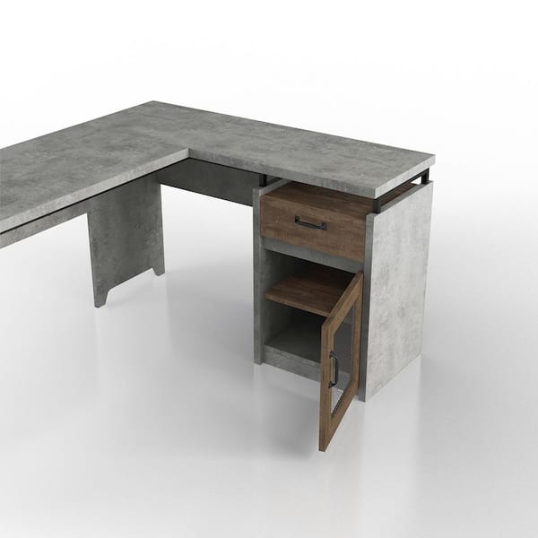 Charcoal Concrete + Steel Desk, custom made by Hard Goods  Classic office  furniture, Narrow desk, Home office furniture