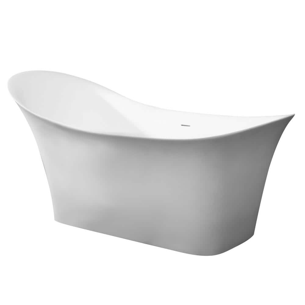 74 in. Resin Flatbottom Bathtub in Matte White price history on PriceWatchPro