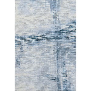 Mayfield Premium Machine Washable Abstract AMF1981 Sky 9 ft. x 12 ft. Area Rug