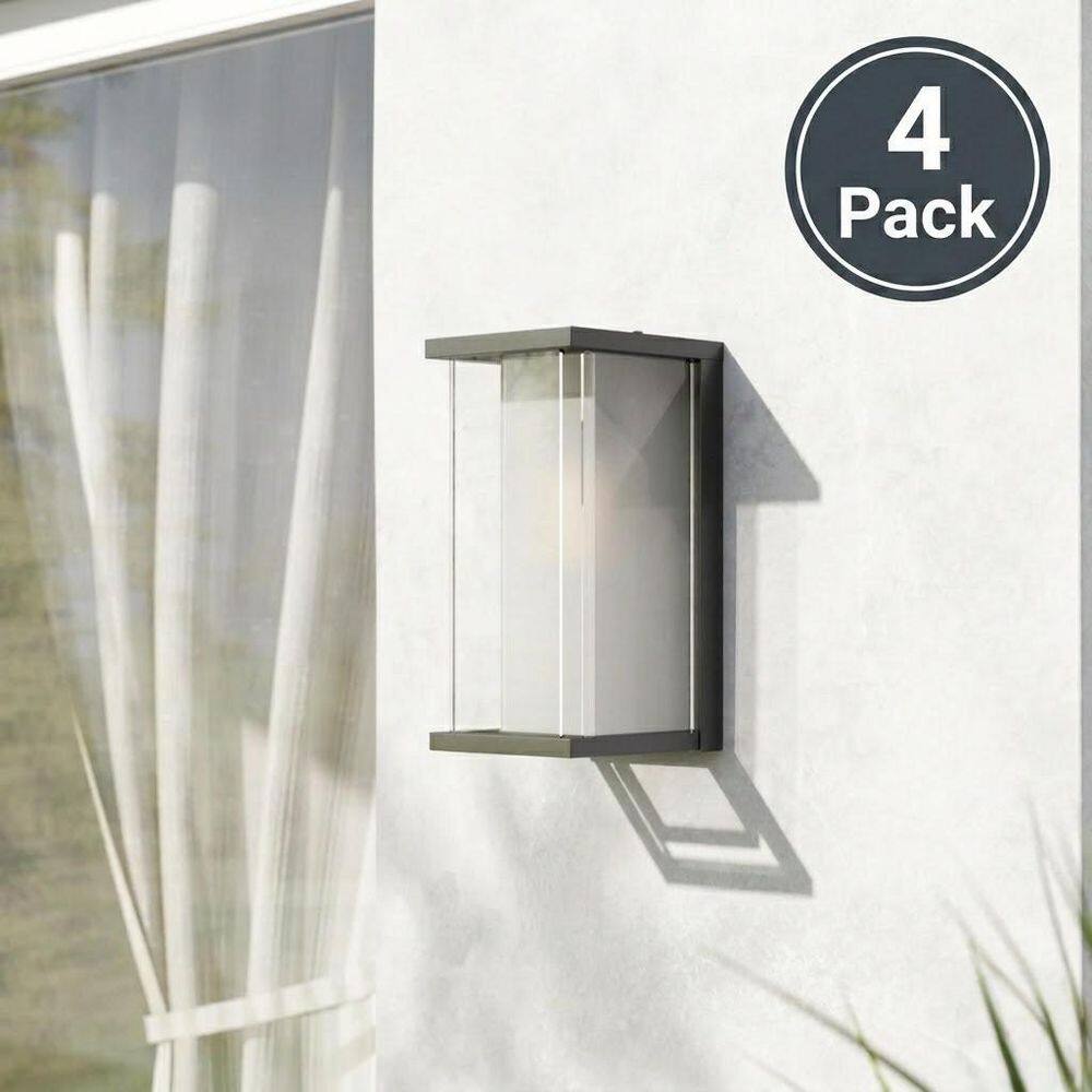 Montpelier 1-Light Black Hardwired 12.6 in. H Outdoor Sconce Dusk to Dawn Wall Lantern Sconce (4-Pack) price history on PriceWatchPro