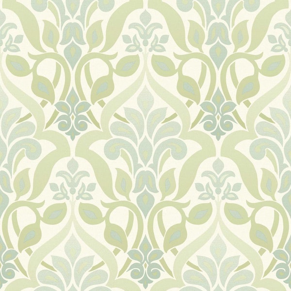 Beacon House Fusion Green Ombre Damask Strippable Roll Wallpaper (Covers 56 sq. ft.)