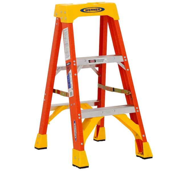 Werner 3 ft. Fiberglass Step Ladder with 300 lb. Load Capacity Type IA Duty Rating