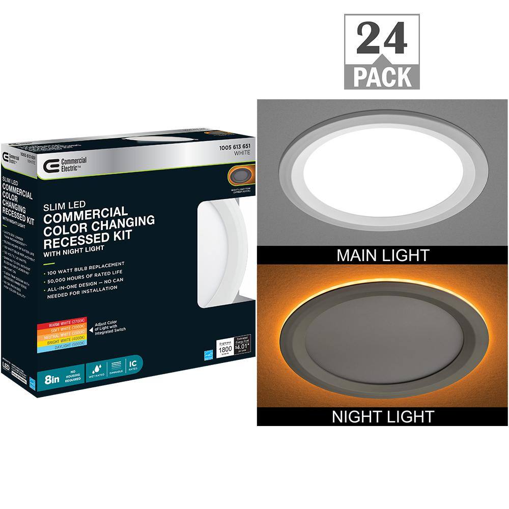 Commercial Electric 8 in. Canless Adjustable CCT Integrated LED