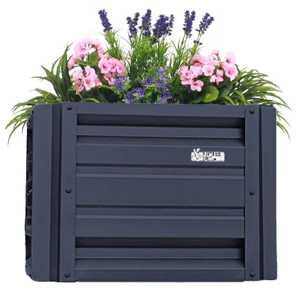 24 Inch By 24 Inch Square Sunset Blue Metal Planter Box PTTM2x2x18   Sunset Blue Raised Planter Boxes Pttm2x2x18 Sunsetblue 64 1000 