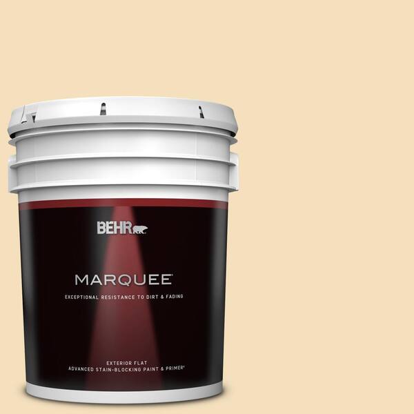 BEHR MARQUEE 5 gal. #320E-2 Cracked Wheat Flat Exterior Paint & Primer