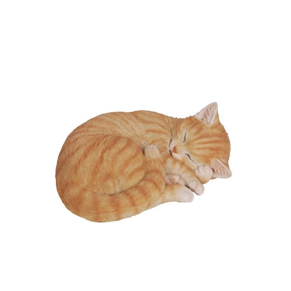 Orange Tabby Sleeping Lying Down Statue