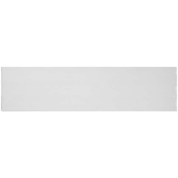 Ivy Hill Tile Colorwave Fluted White 4.43 in. x 0.34 in. Polished Crackled Ceramic Wall Tile Sample