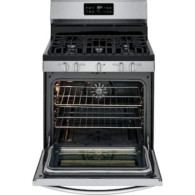 30 in. 5 cu. ft. Gas Range with Steam Clean Quick Bake Convection in Smudge-Proof Stainless Steel