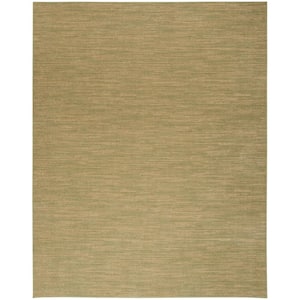 Essentials 10 ft. x 14 ft. Green Gold Abstract Contemporary Indoor/Outdoor Area Rug