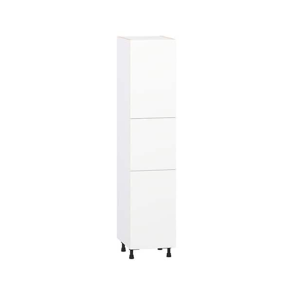 Timberline 18 in. W x 24 in. D x 84.5 in. H Assembled Slab Pantry Kitchen Cabinet in Bright White with 4-Shelves