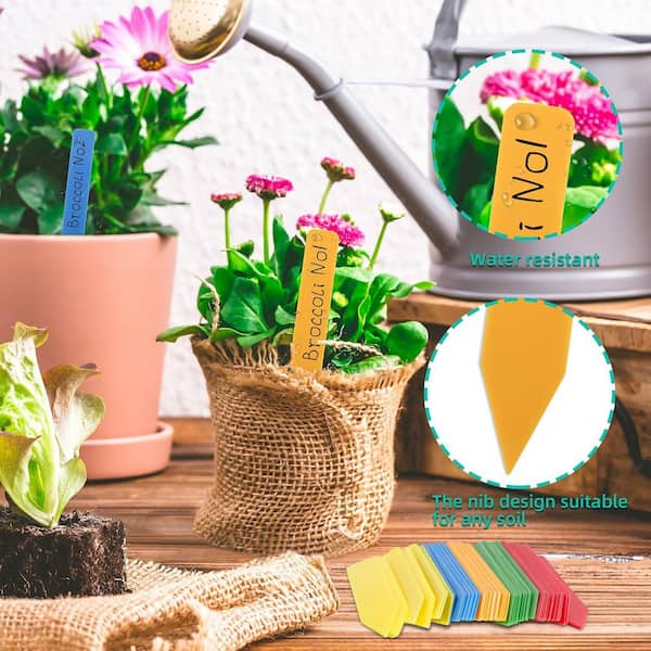 Phewnyzo 300-Pieces Multicolor PVC Plant Labels for Garden