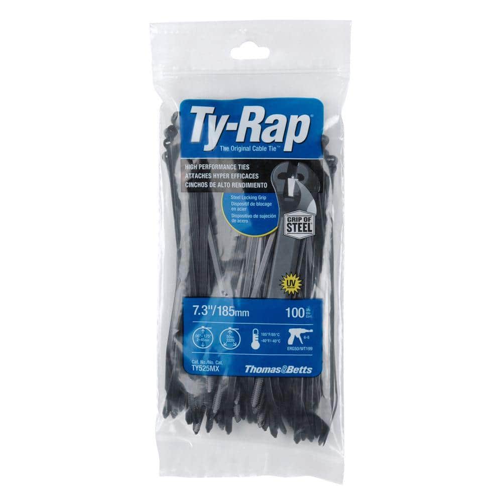 Thomas & Betts Ty-Rap TY525MX 7.31 Inches 50lb BLACK UV 100/BAG 