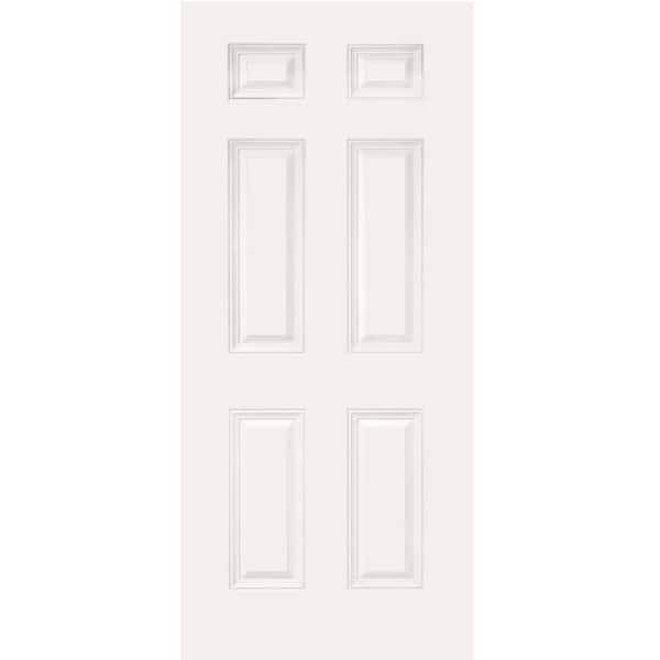 Builders Choice 36 in. x 80 in. 6 Panel Universal/Reversible Primed Steel Front Door Slab