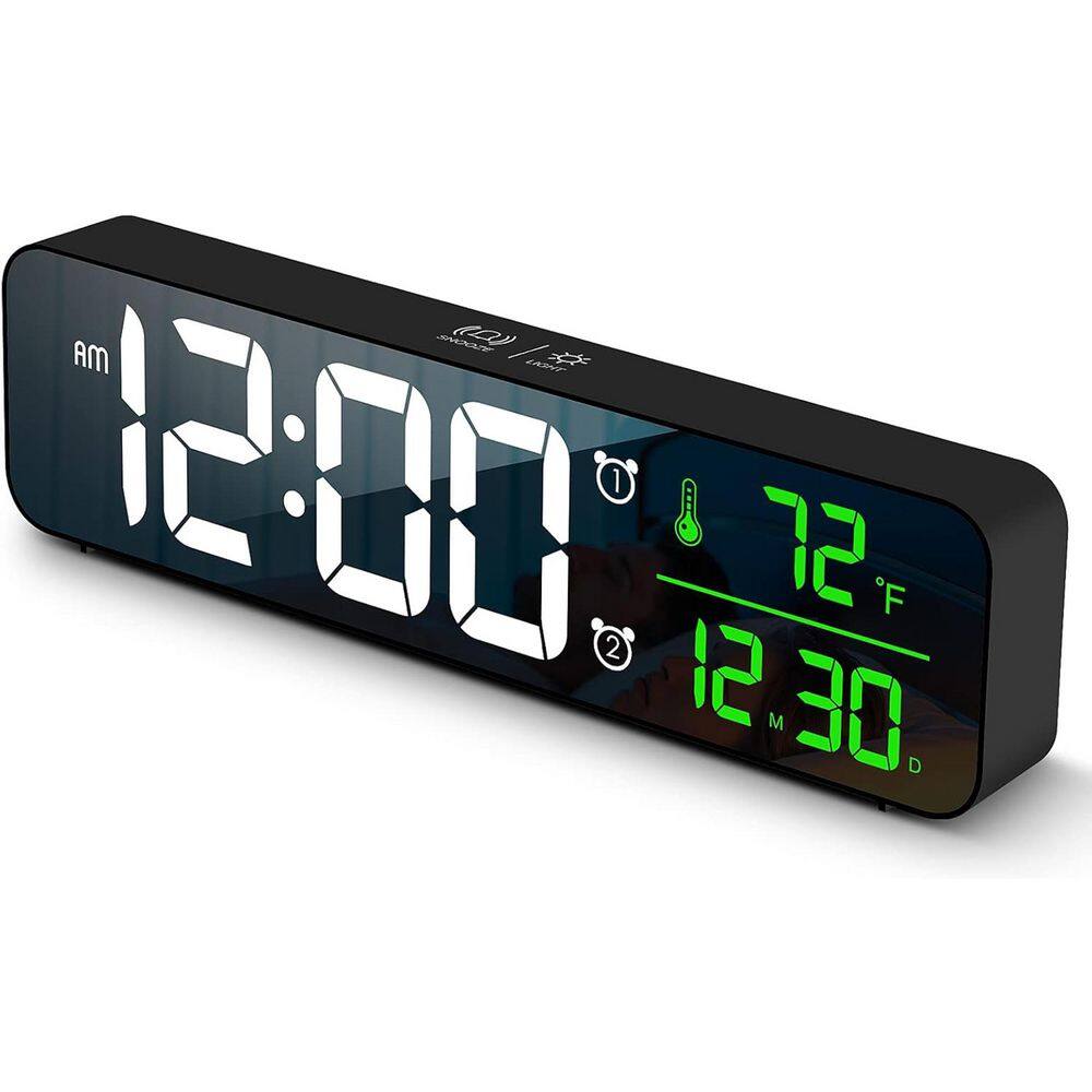 10.4 in. Wired Black Digital Clock Large Display YYHJGDL - The Home Depot