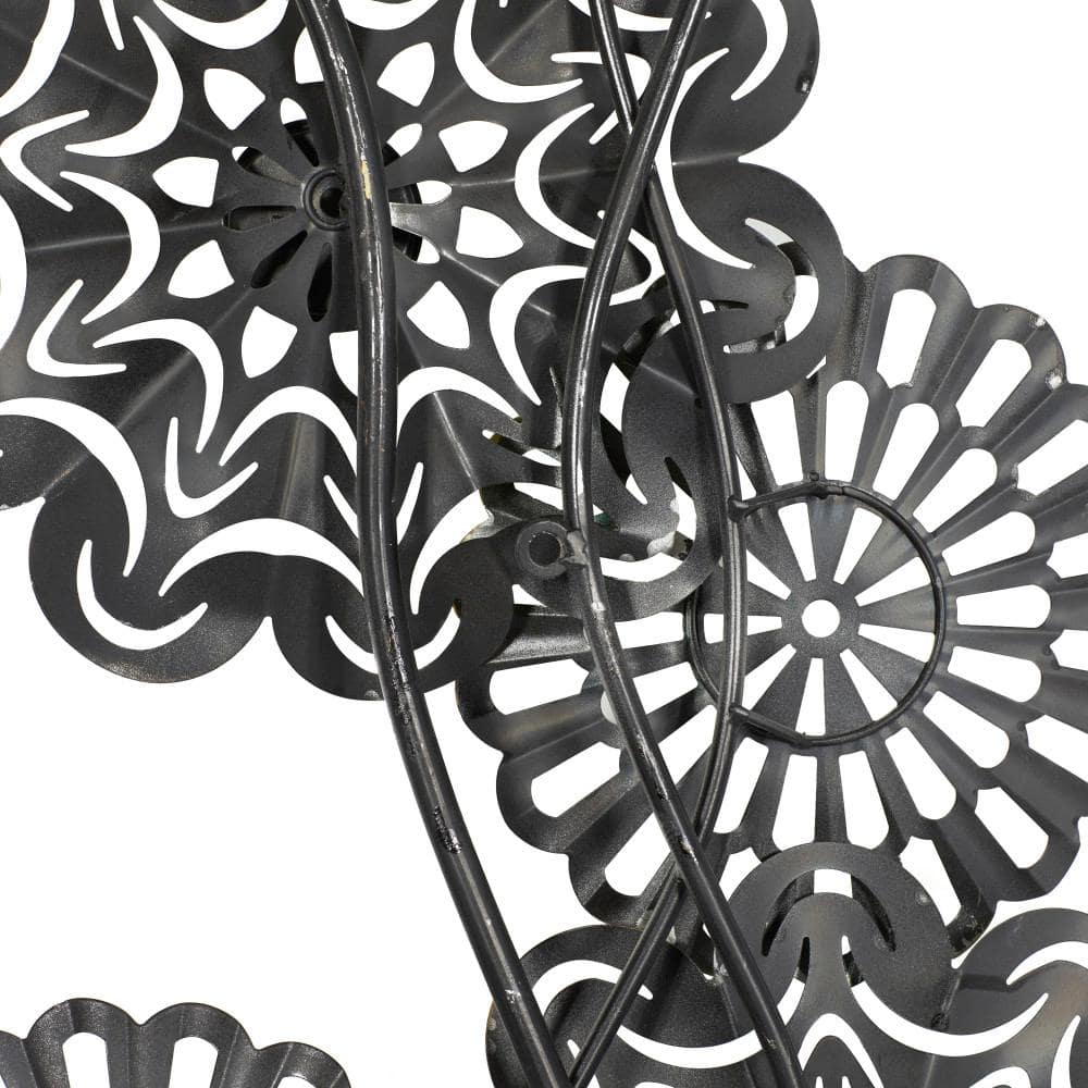 Blue and Gold Floral Metal Wall Decor, 71"