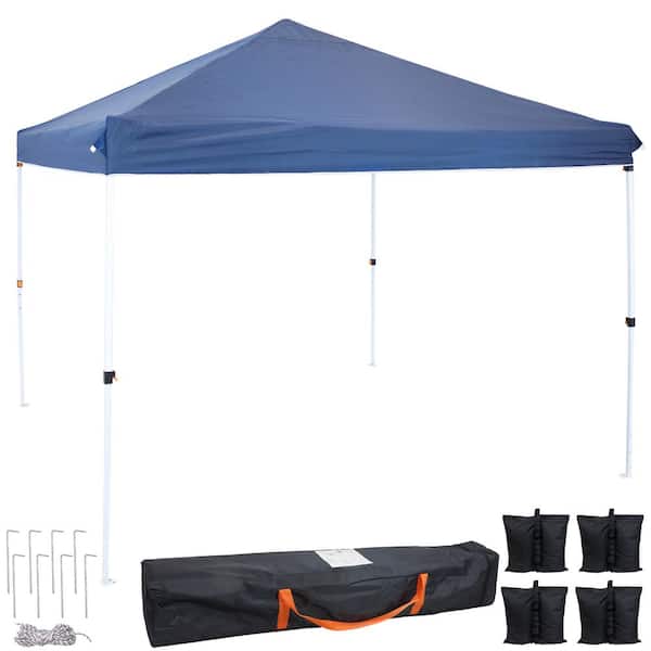 12 ft. x 12 ft. Blue Standard Pop-Up Canopy with Bag/Sandbags