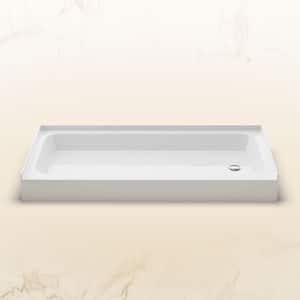 Voltaire 60 in. L x 30 in. W Alcove Shower Pan Base with Right Drain in Glossy White