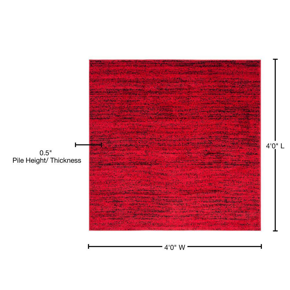 Chic Lodge Red & Black 4' Square Synthetic Area Rug
