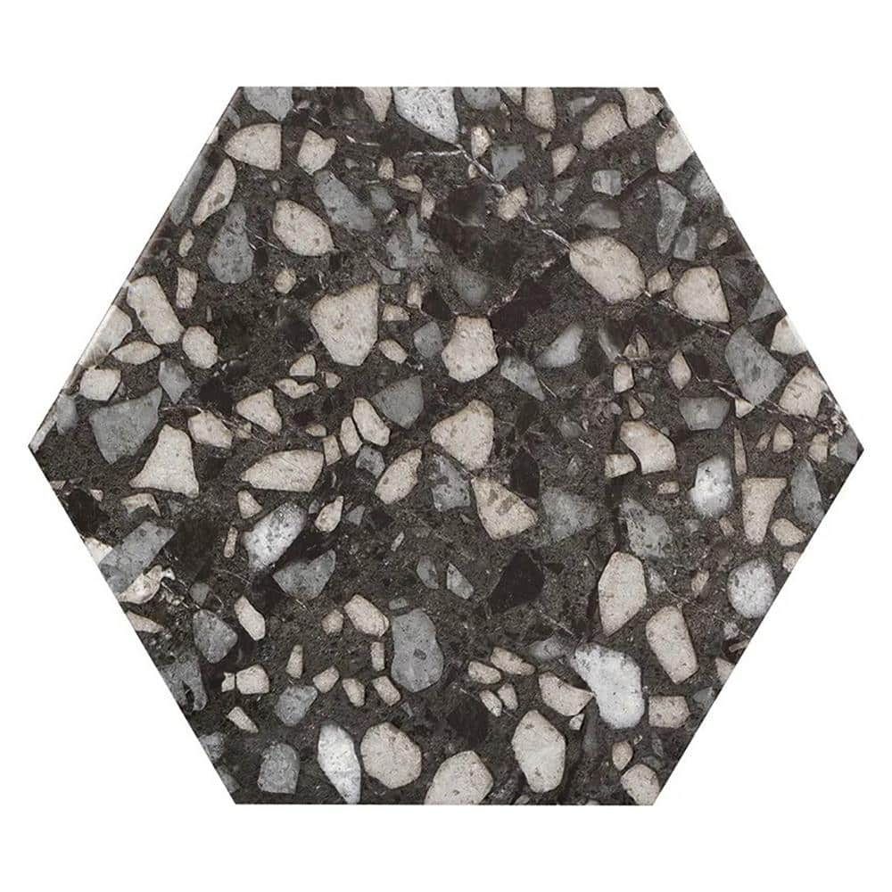 Zenith 9 in. x 11 in. Matte Charcoal Black Porcelain Hexagon Wall and Floor Tile (8.07 sq. ft./case)-16 Pack price history on PriceWatchPro