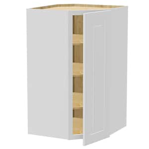 Grayson Pacific White Plywood Shaker Assembled Diagonal Corner Kitchen Cabinet Soft Close 23 in W x 15 in D x 42 in H