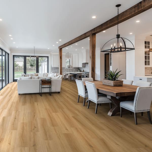 Holly River 22 MIL x 9 in. x 48 in. Light Oak Waterproof Click Lock Luxury Vinyl Plank Flooring (20.96 sq. ft./Case)