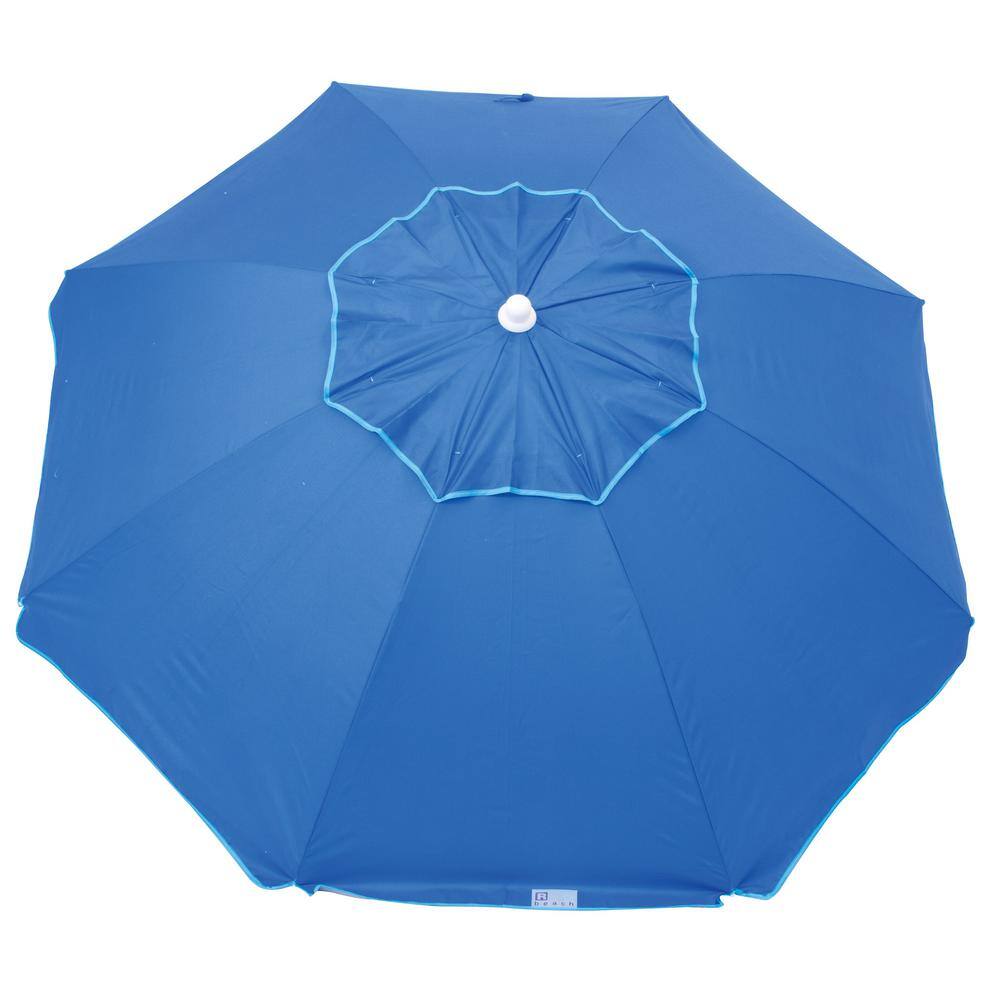 UPC 080958301039 product image for 6.5 ft. Steel Tilt Beach Umbrella in Blue with Integrated Sand Anchor | upcitemdb.com