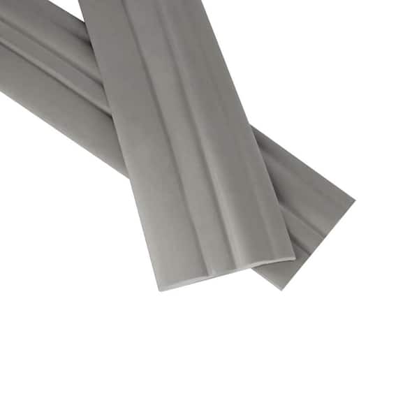 4 in. W x 16.4 ft. L x 0.4 in. D Self-Adhesive PVC Flexible Baseboard Moulding Trim, Wall Base, Gray (Sold by Piece)