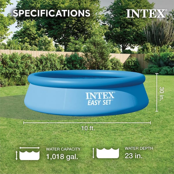Easy Set 10 ft. Round 30 in. Deep Inflatable Pool Set