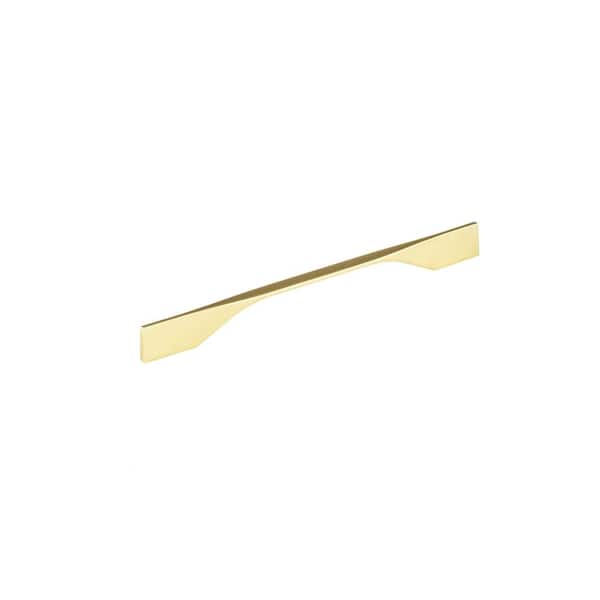 Richelieu Hardware Creston Collection 8 13/16 in. (224 mm) or 10 1/8 in. (256 mm) Brushed Gold Modern Rectangular Cabinet Bar Pull