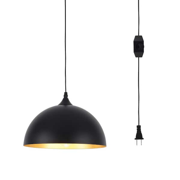 ZJVAIVE 1 Light Matte Black Industrial Dome Pendant for Dining