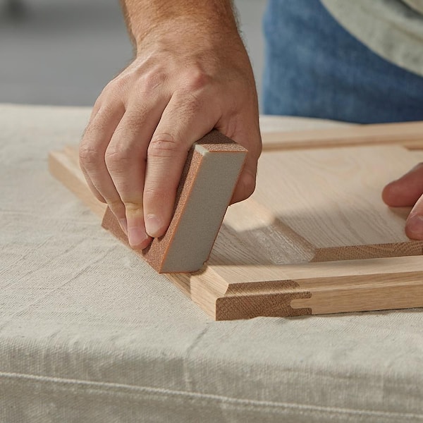 Edge Protect 3 in. x 5 in. x 1 in. Medium 120-Grit Angled Sanding Sponge