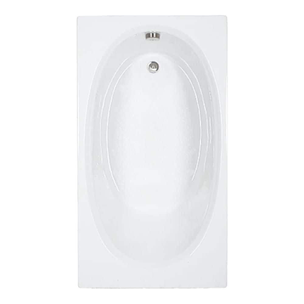 60 in. x 32 in. Acrylic Rectangular Drop-in Soaking Bathtub with Reversible