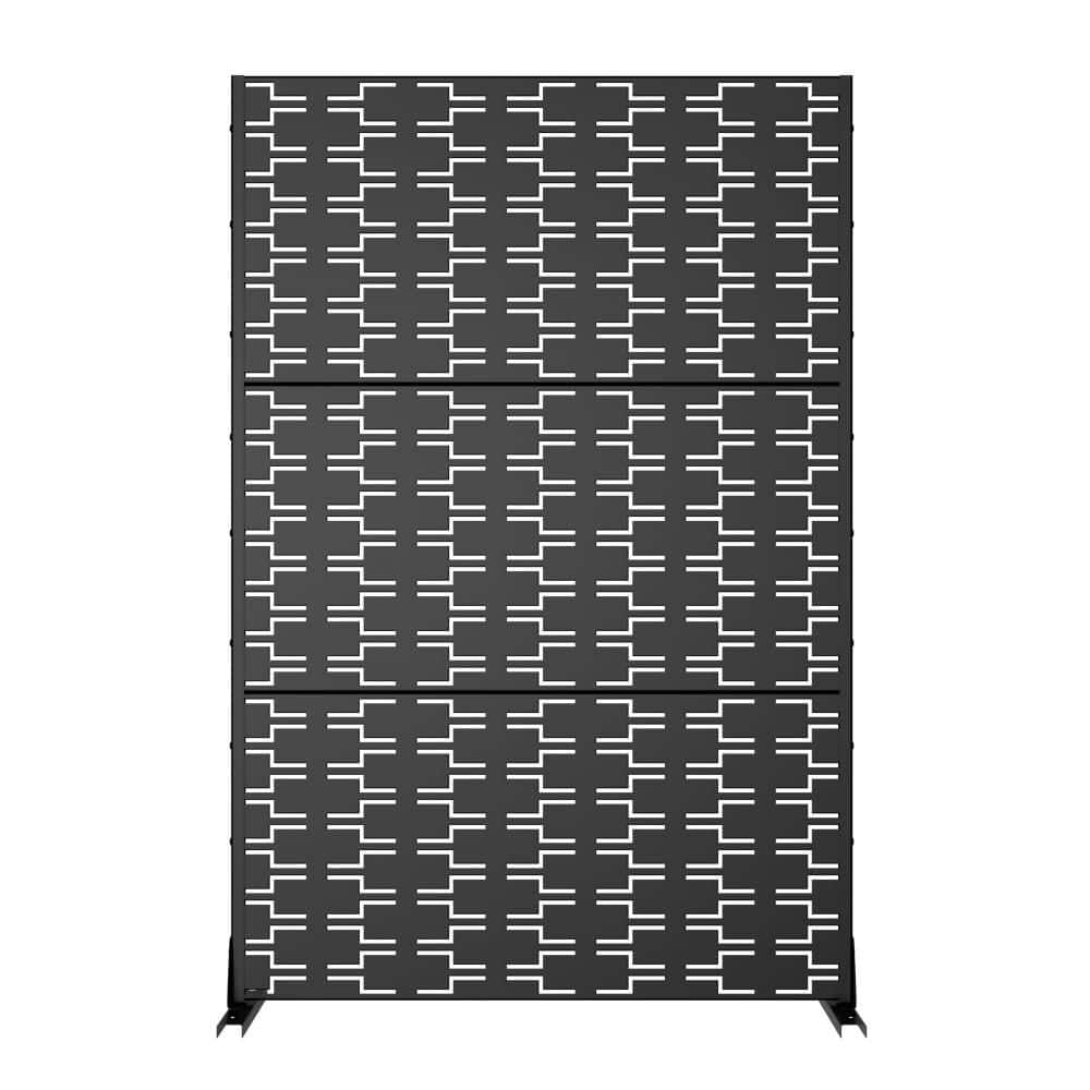 Outdoor Privacy Fence 47 in. L x 16 in. W x 72 in. H Black Galvanized Steel Garden Privacy Screen price history on PriceWatchPro