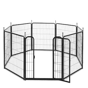 32 in. Height 8 Panels Metal Dog Pen Dog Fence