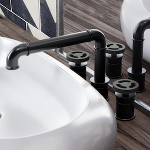 Avallon 8 in. Widespread Double-Handle Bathroom Faucet in Matte Black