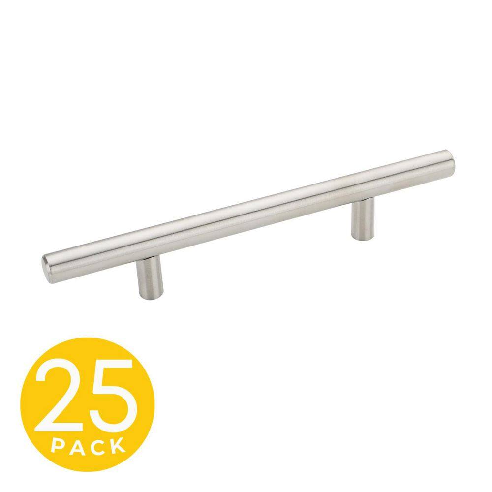 T-Bar Style 3-3/4 in. (96 mm) 7 in. Overall Center-to-Center Modern Brushed Nickel Cabinet Handle/Pull (25-Pack) price history on PriceWatchPro